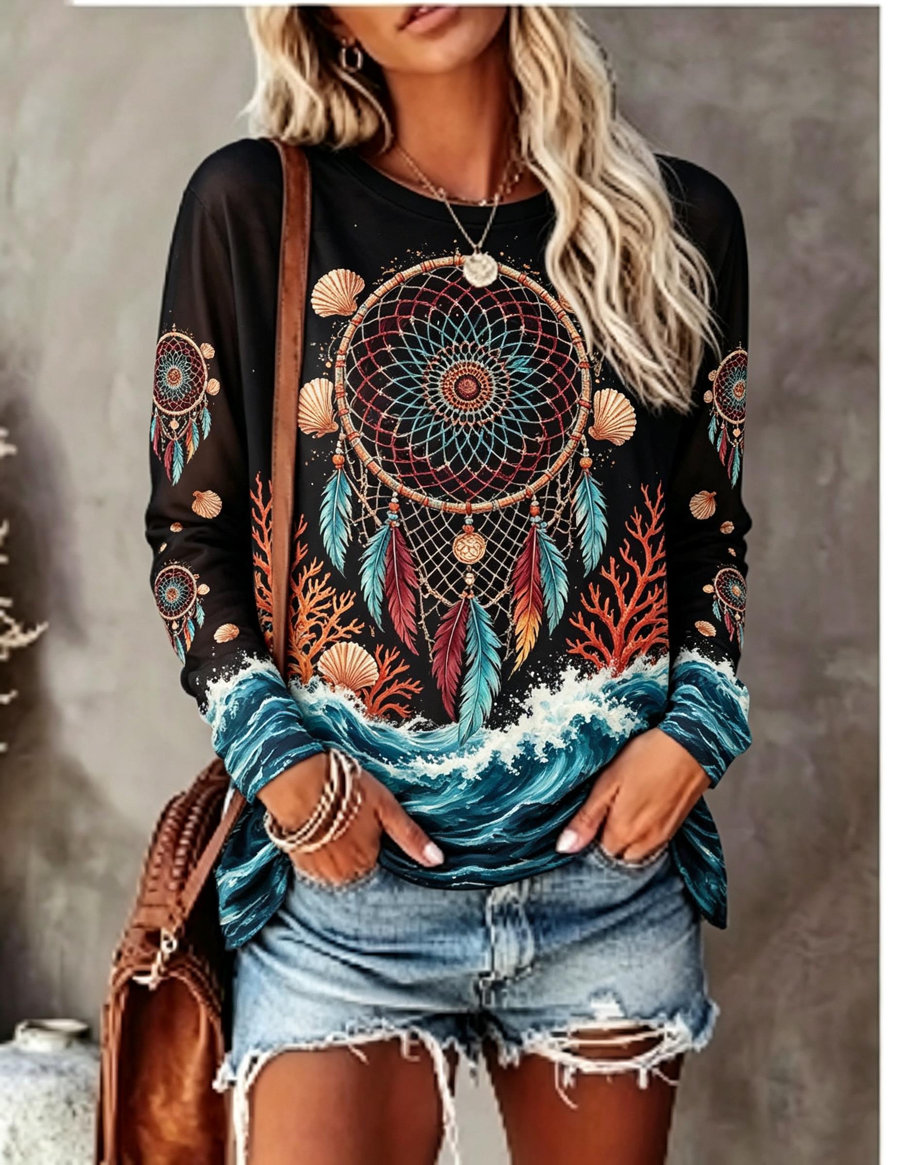 Women's Crew Neck Long Sleeve  - Wallpaper review and price