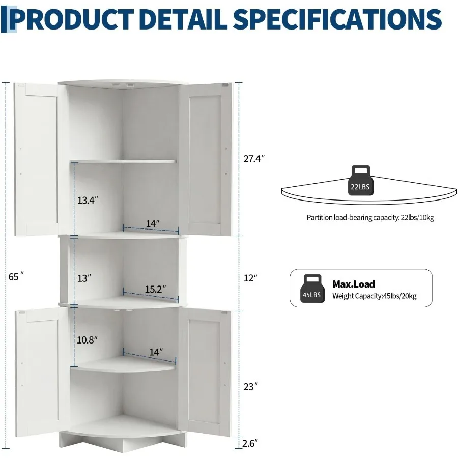64.8 Tall Corner Cabinet with  - Cabinet Hinges review and price
