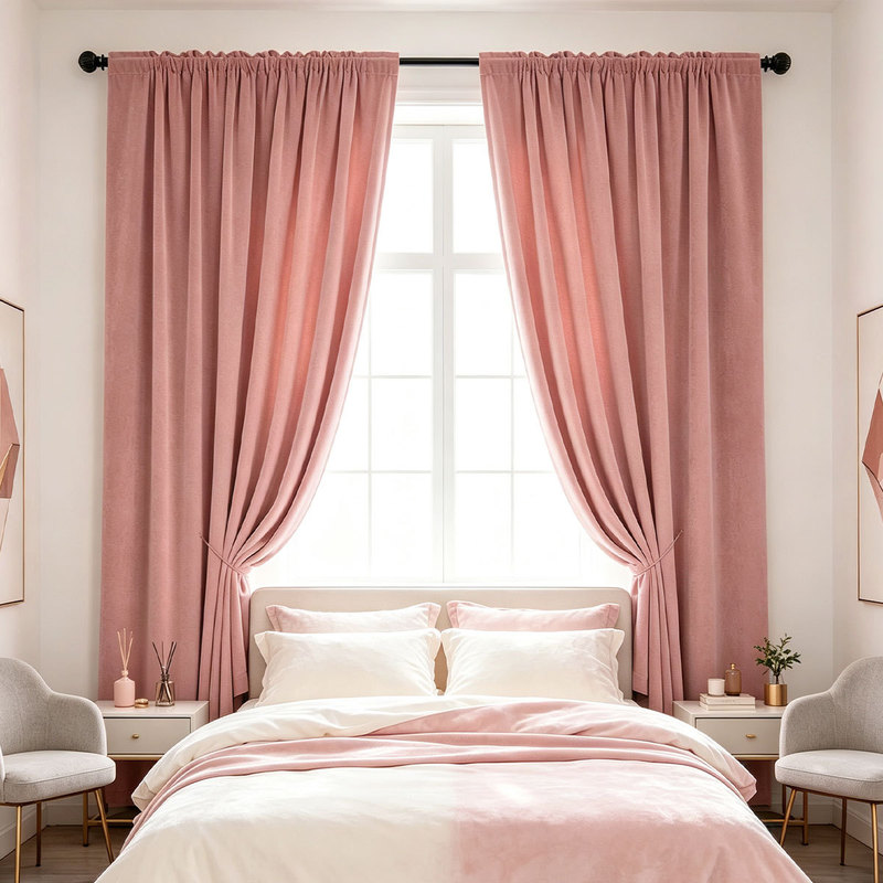 2pcs Solid Velvet Rod Pocket C - Curtain Rods review and price