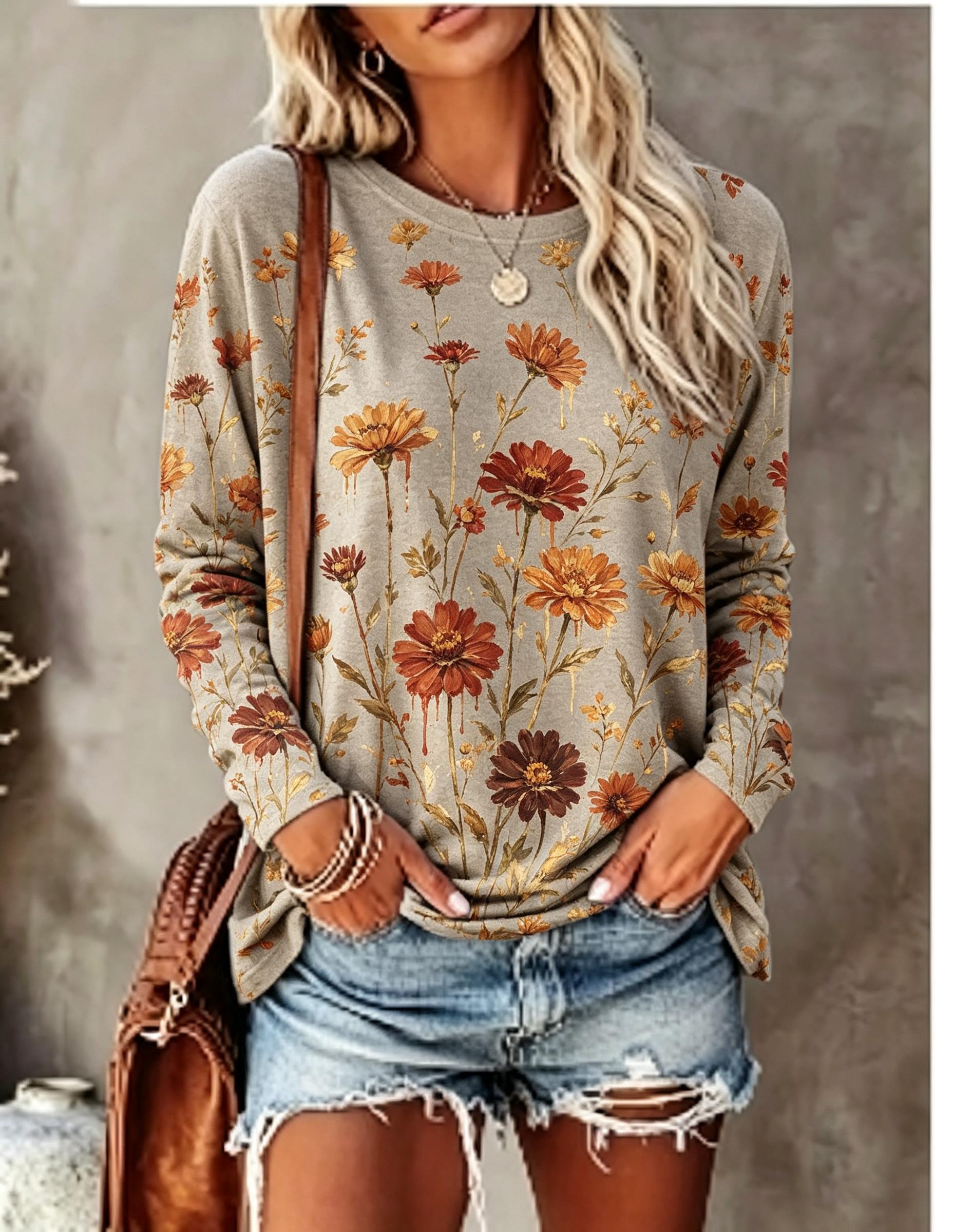 Women Long Sleeve T‑Shirt Oil  - Wallpaper review and price
